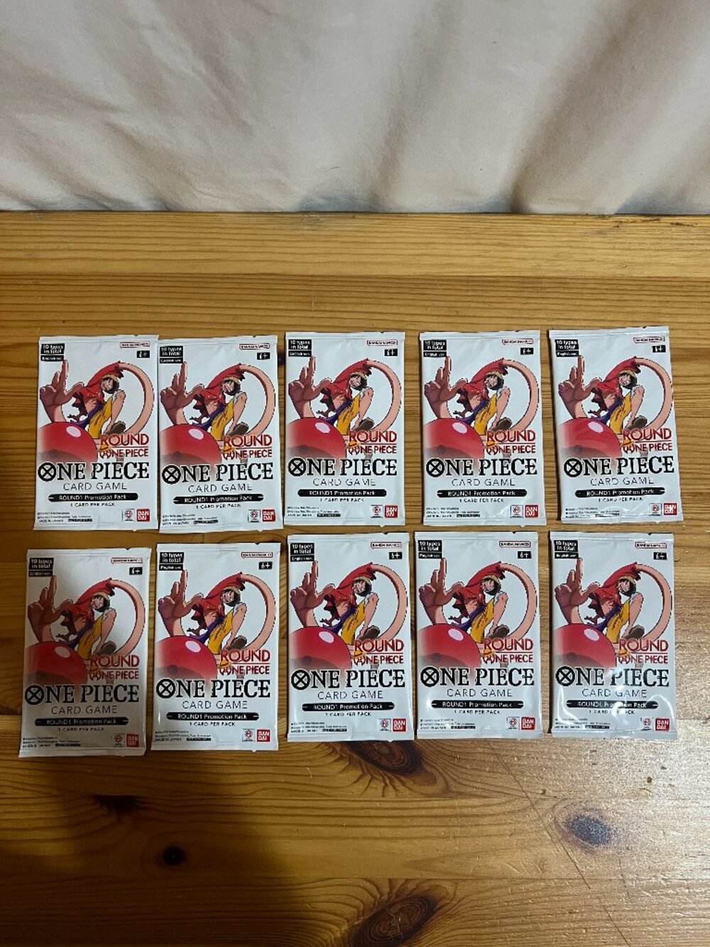 Round 1 x One Piece Card Game Promotional Pack English Sealed Pack Lot Of 10 New